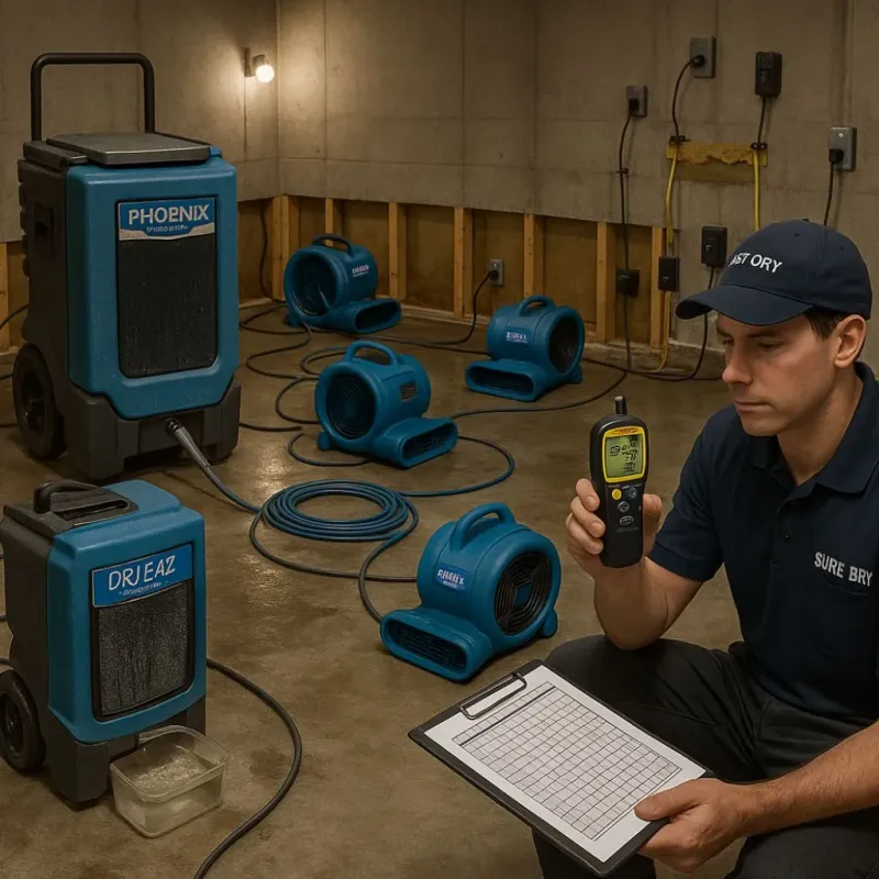Structural Drying and Dehumidification process in Irondale, AL